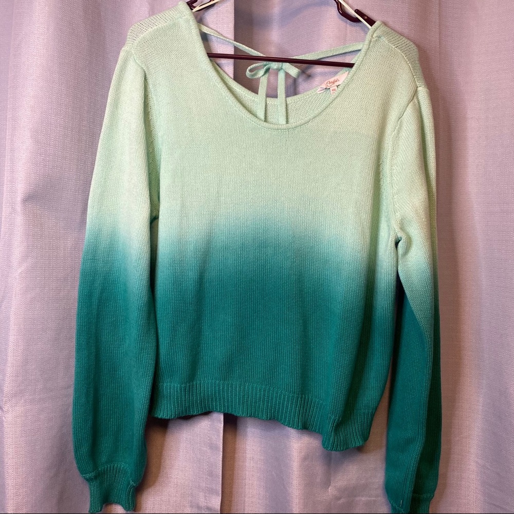 Candies | Crop Sweater Blue Teal Ombré NWT